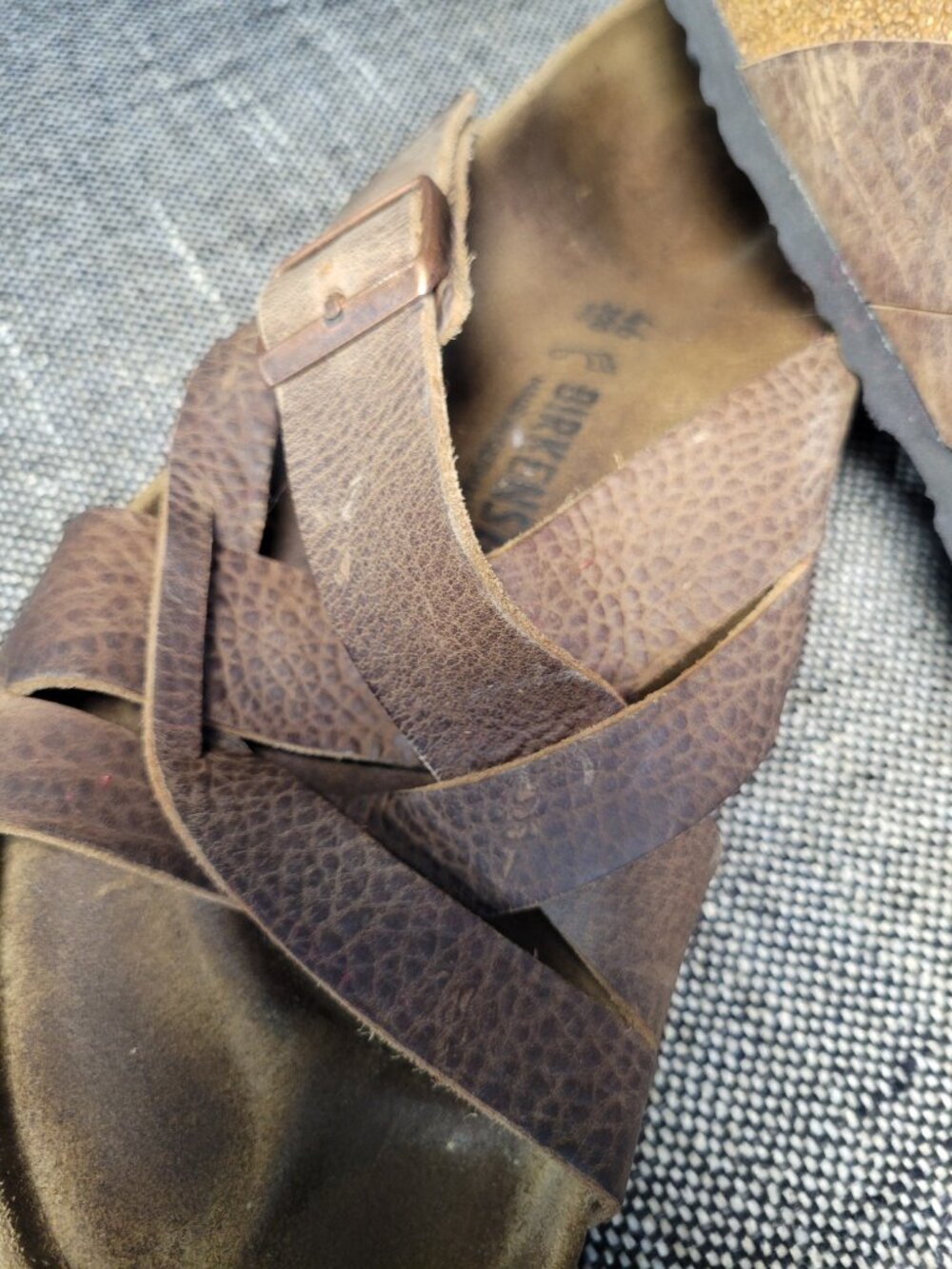Birkenstock Brown Leather Strappy Sandals Men's 13/13.5 EU 46 Made in Germany - Picture 6 of 10